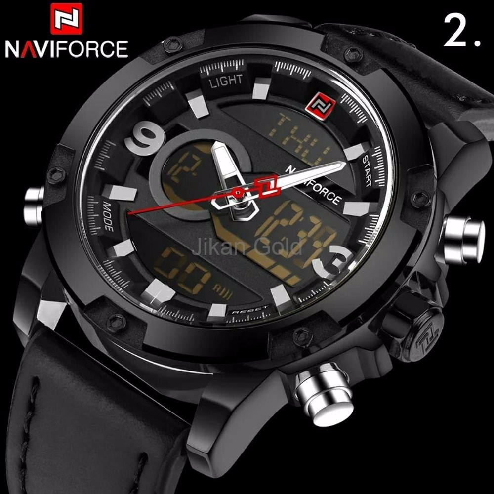 Anti Air Jam Tangan Pria Original Naviforce by hargajam double time cowok ori anti air water resist