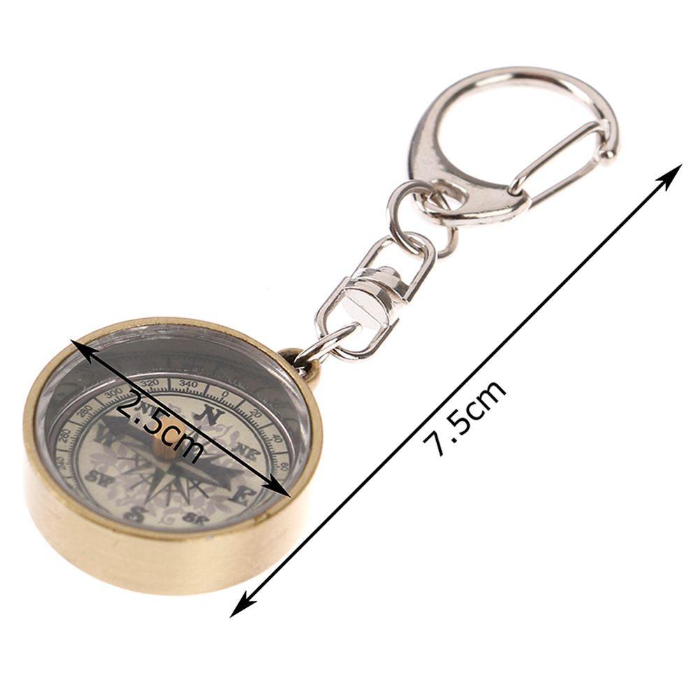 Lanfy Kompas Mini 1pcs Outdoor Survival Zinc Alloy Pendant Peralatan Panjat Gantungan Kunci Alat Navigasi Vintage Key Ring