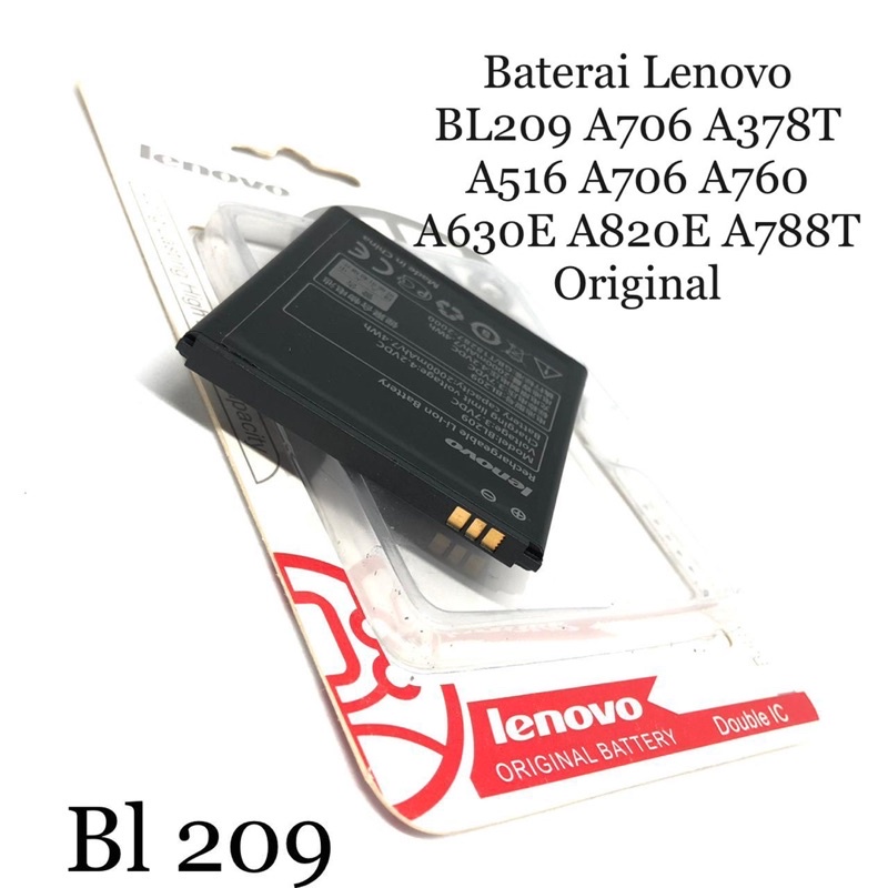 PROMO BATERAI ORIGINAL LENOVO  L209 A706 A378T A516 A760 A630E A280E A788T DOUBLE IC