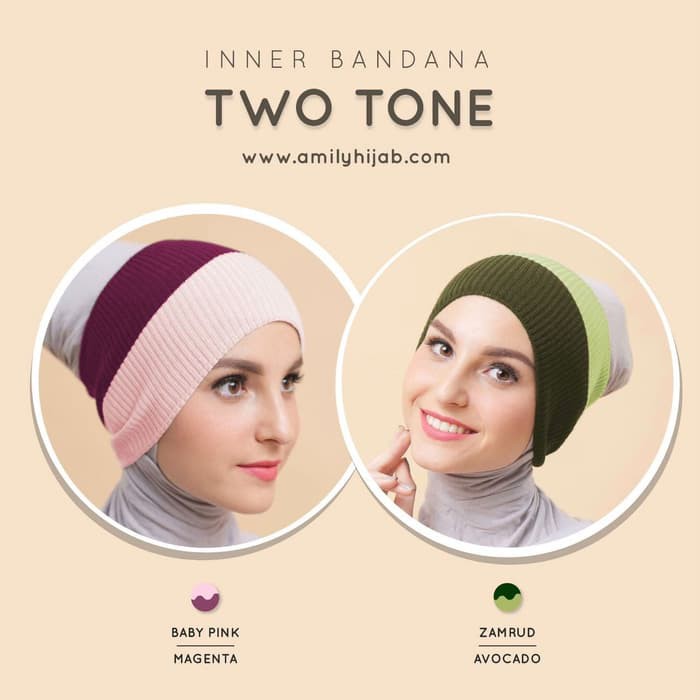 Ciput Bandana Rajut Two Tone - 10 Motif