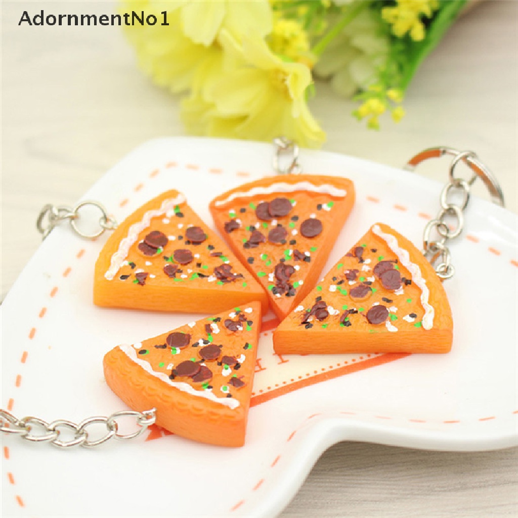 (AdornmentNo1) 1pc / 6pcs Gantungan Kunci Bentuk Pizza