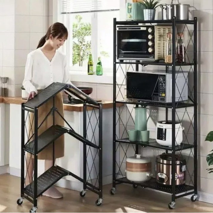 SHENAR FOLDING CABINET RAK DAPUR LIPAT MULTIFUNGSI 5 TINGKAT KITCHEN RACK MULTI LAYER / KING 5 LAYER / QUEEN 3 LAYER