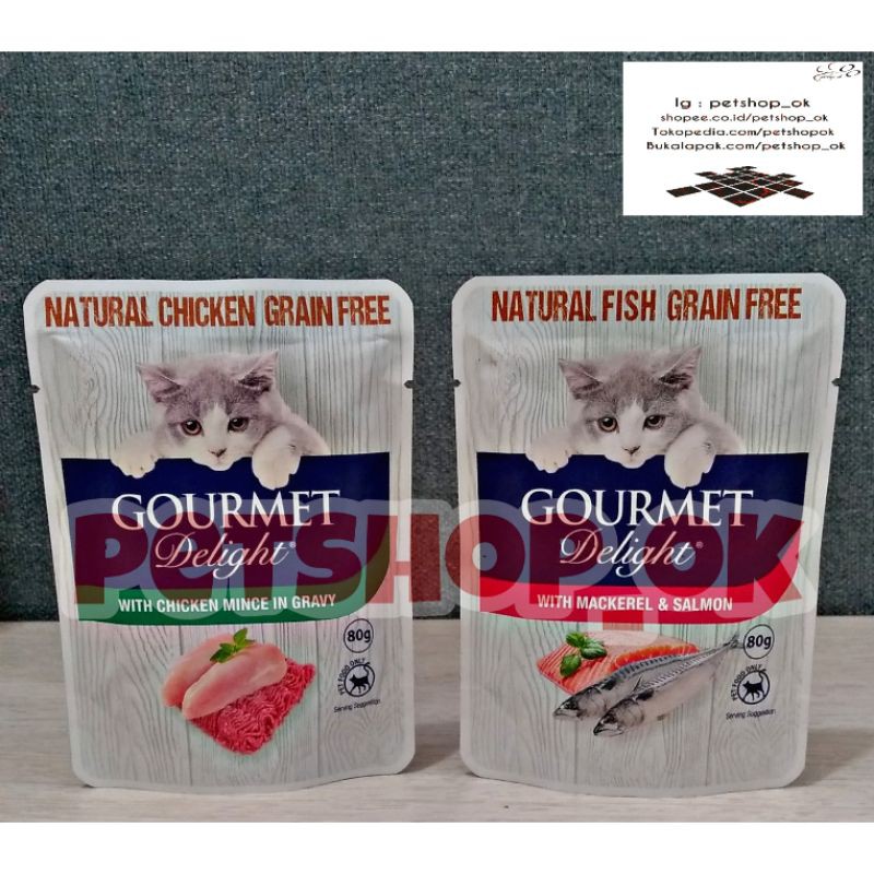 Gourmet Delight Natural fish train free 80gr / Makanan kucing wetfood