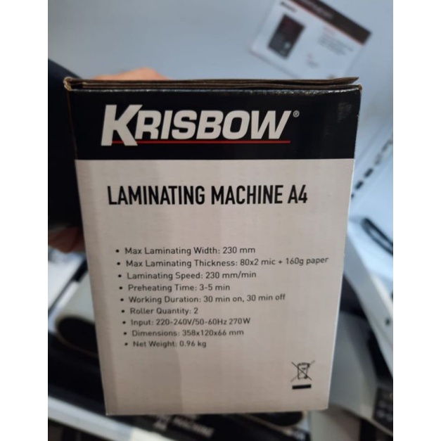 mesin laminating KRISBOW laminating machine A4