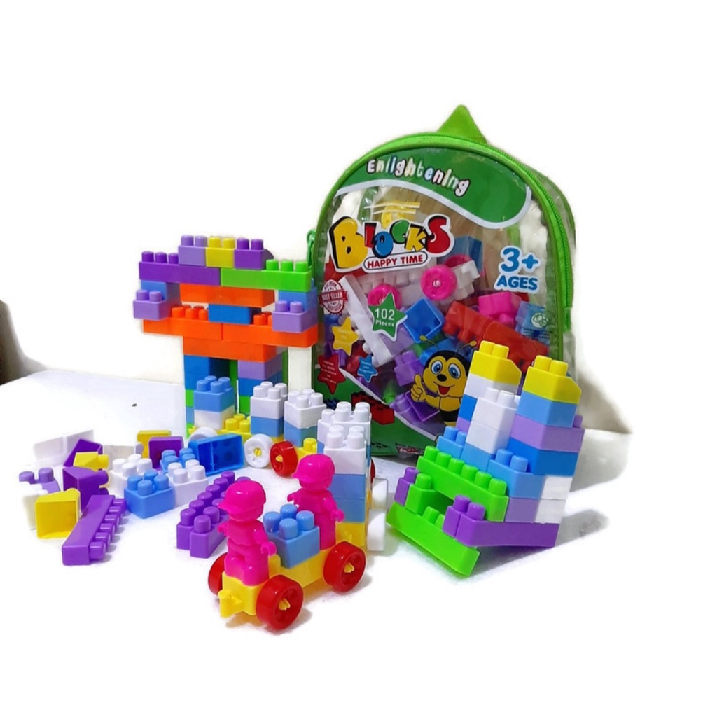 PROMO 1 PACK ISI 40 PCS Mainan Anak DIY Building Block Robot Mobil Blok Susun Teka Teki Puzzle Murah