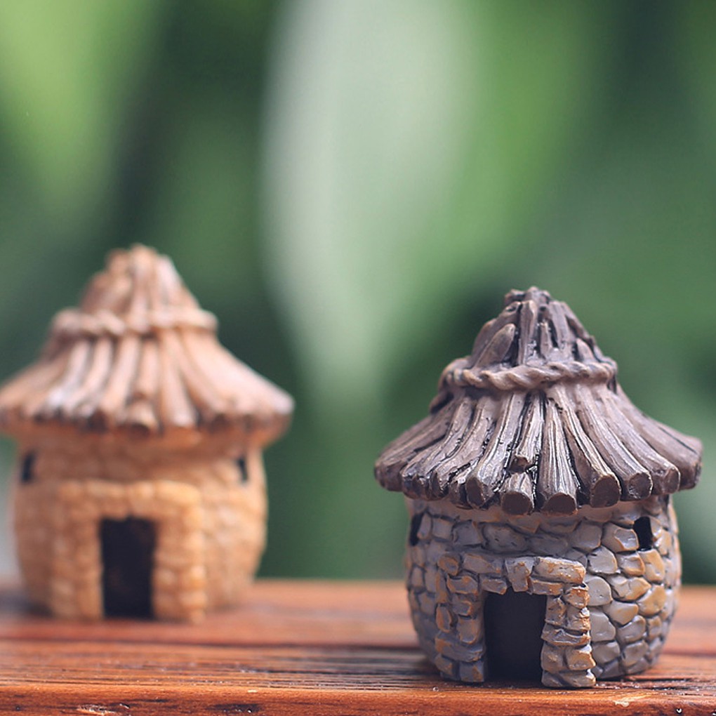 Fairy Cottage Landscape Decor Resin House Garden Ornament ❥huiteni