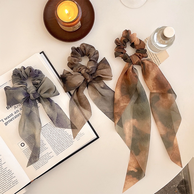KOREAN RIBBON SCRUNCHY WASHED / IKAT RAMBUT KOREA PITA / SCRUNCHIES BOW-3