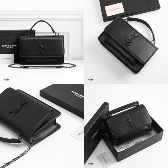 Tas  YVESSAINTLAURENT YSL COLLEGE LAMBSKIN SO BLACK WITH BOX 651