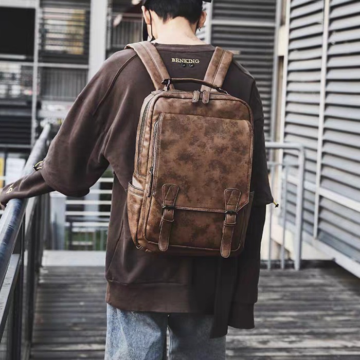 Tas Ransel Kulit Pria Wanita Korea Style Backpack Pria Wanita Tas Laptop Ransel Kerja