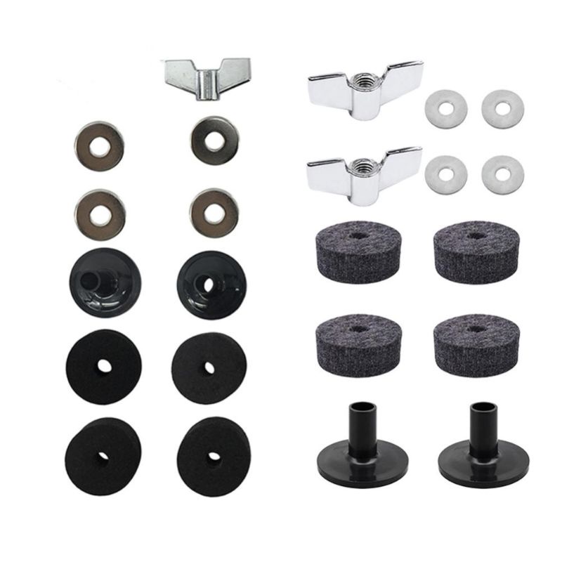 12x Drum Cymbal Felt Pad Sleeve Nut Gasket Kit Instrument Replacement