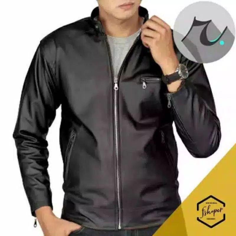 Jaket Semi Kulit  Asli Pria Elegant Brownie ARL 033 Silverstone Ariel/Jaket keren pria/jaket murah