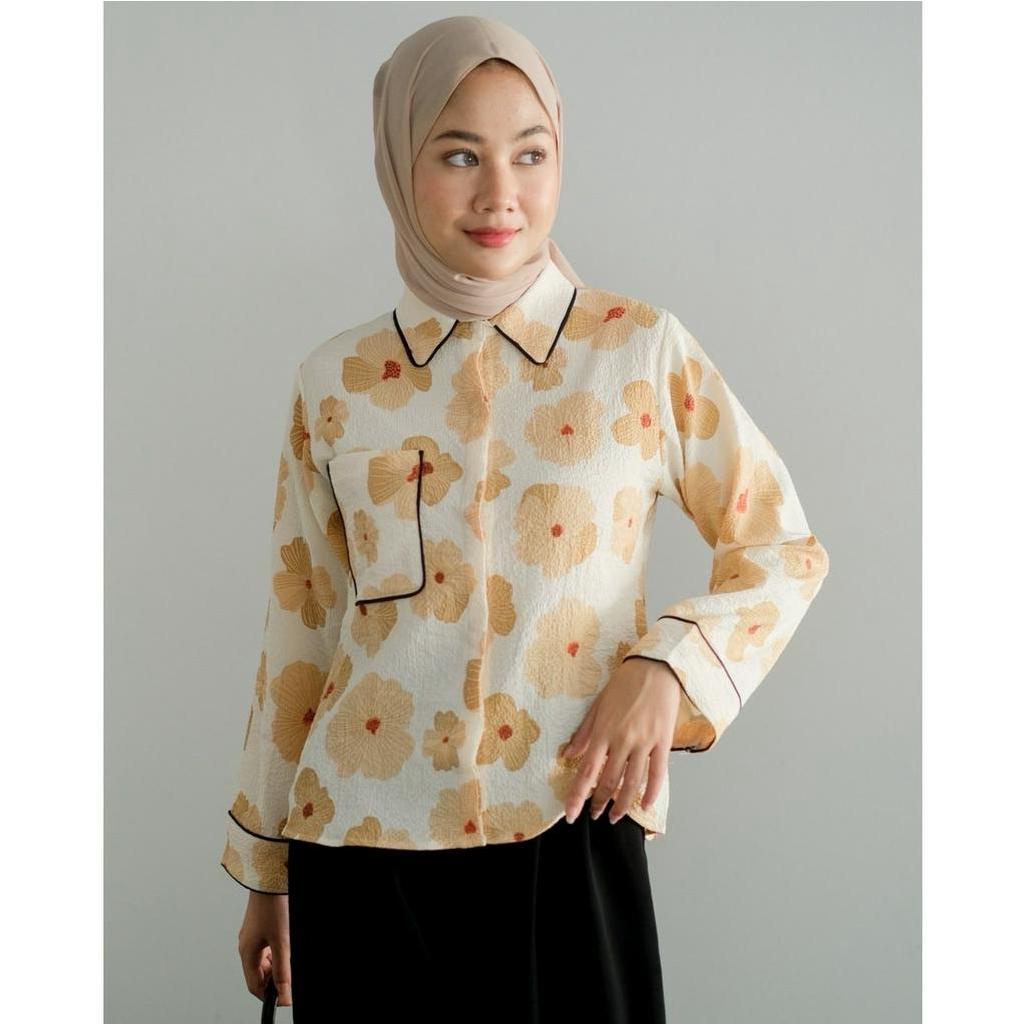 Myrubylicious CHLOROS SHIRT KODE LK2728 | SHIRT | KEMEJA WANITA | KEMEJA LENGAN PANJANG | KEMEJA MOTIF | KEMEJA BUNGA