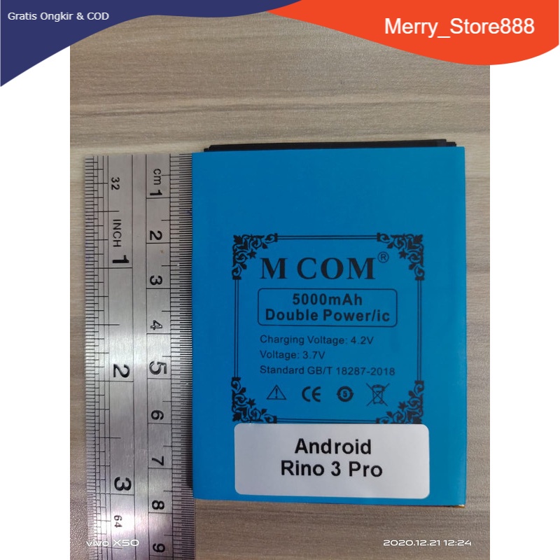 Batere Battery Batre Baterai Double Power Mcom Android Rino 3 Pro - Gigi Tengah