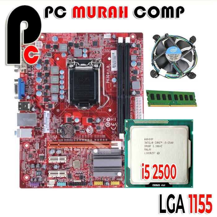 Paketan Mainboard Intel LGA 1155 H61 Dengan Processor i5 2500