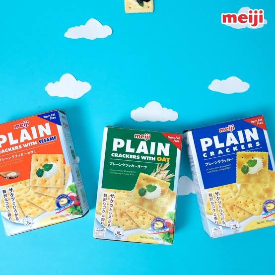 

Meiji Plain Cracker / Snack Import / Oat Cracker / Cemilan Import