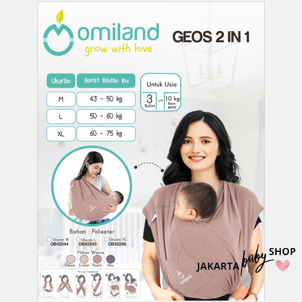 BABY JOY GENDONGAN BABY WRAP LITTLE DINO SERIES BJG100123 / OMILAND GEOS (GENDONGAN KAOS) 2 IN 1 OMILAND OKG18023/ OKG18045 / OKG18067/ GEOS TRAIN OB4214142536/ GEOS BROWN BEAR OB4213123 OMILAND