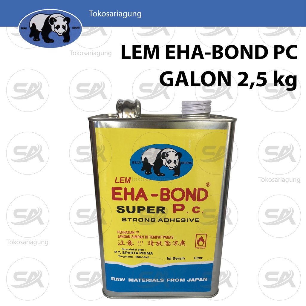 

LEM EHA-BOND PC GALON 2,5kg - LEM BENING SERBAGUNA KAIN KULIT IMITASI BUSA KAYU HPL SOL KARET