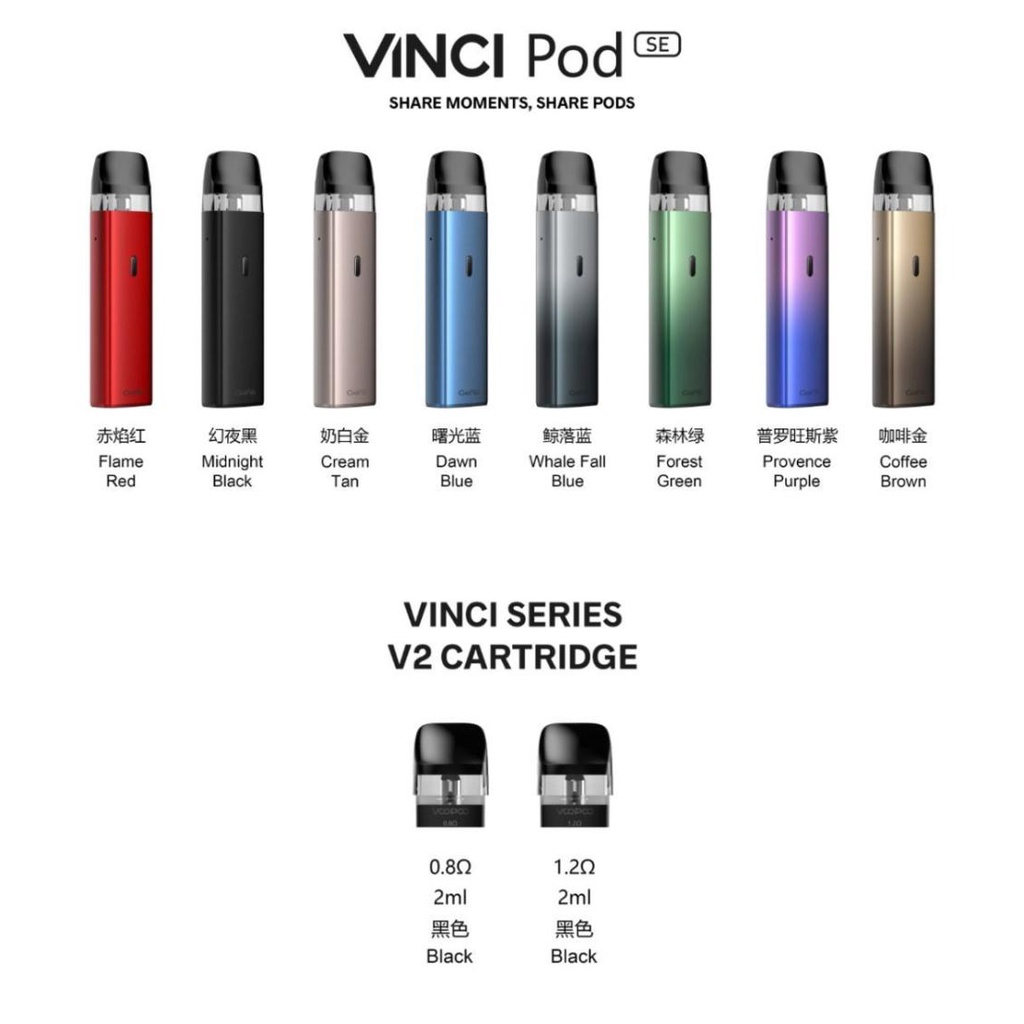 VAPOOR VINCI SE PODS ORIGINAL 100% / VOOPOOO VINCII PODS SE