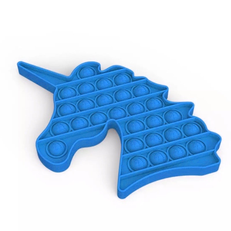 Mainan Fidget Pop It Toys Anak TERMURAH UNICORN AMONG US CRAB LOBSTER-Unicorn BIRU