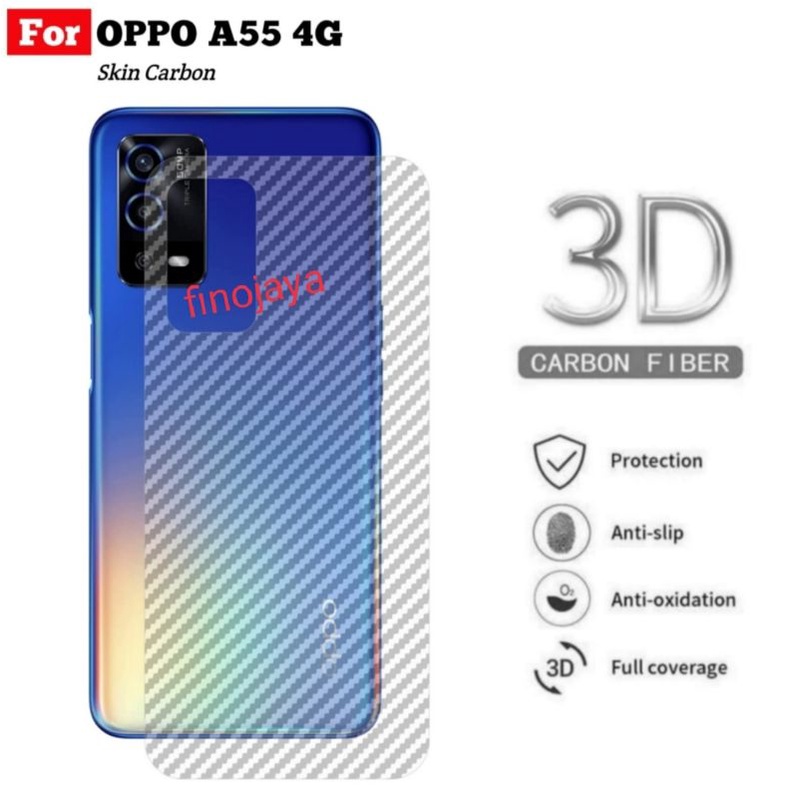 Skin Carbon Oppo A55 4g Garskin Anti gores belakang transparan