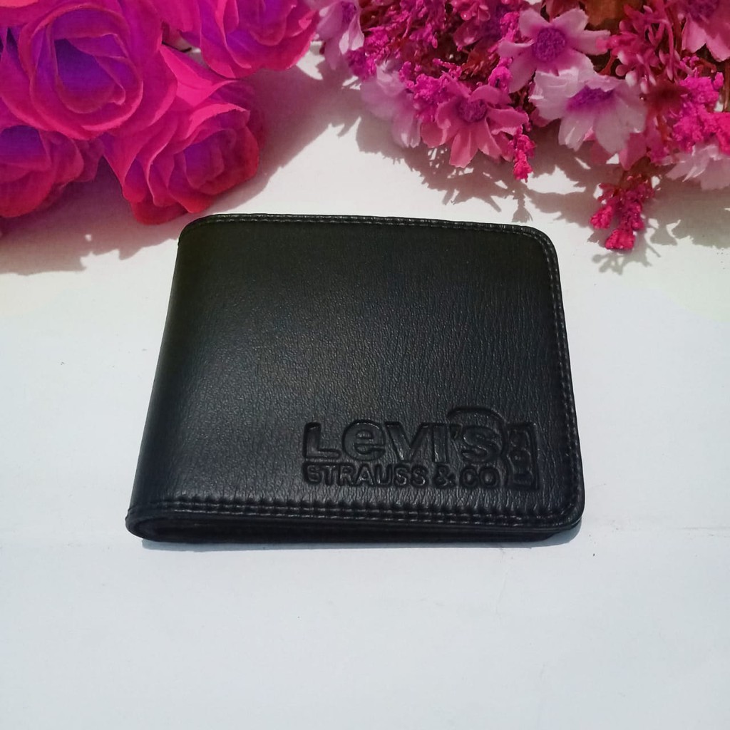 dompet cowok trendi keren 2021 sintetis Levis straus polos pendek fashionable