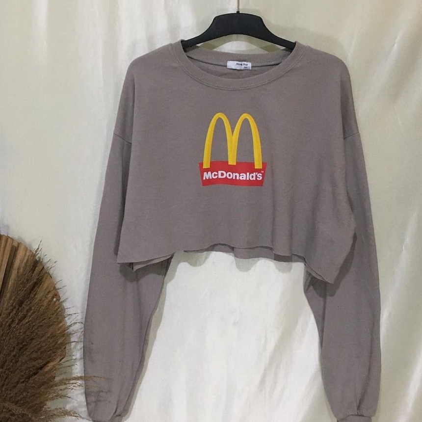 McDonald's croope sweater - sweater crope wanita - terbaru