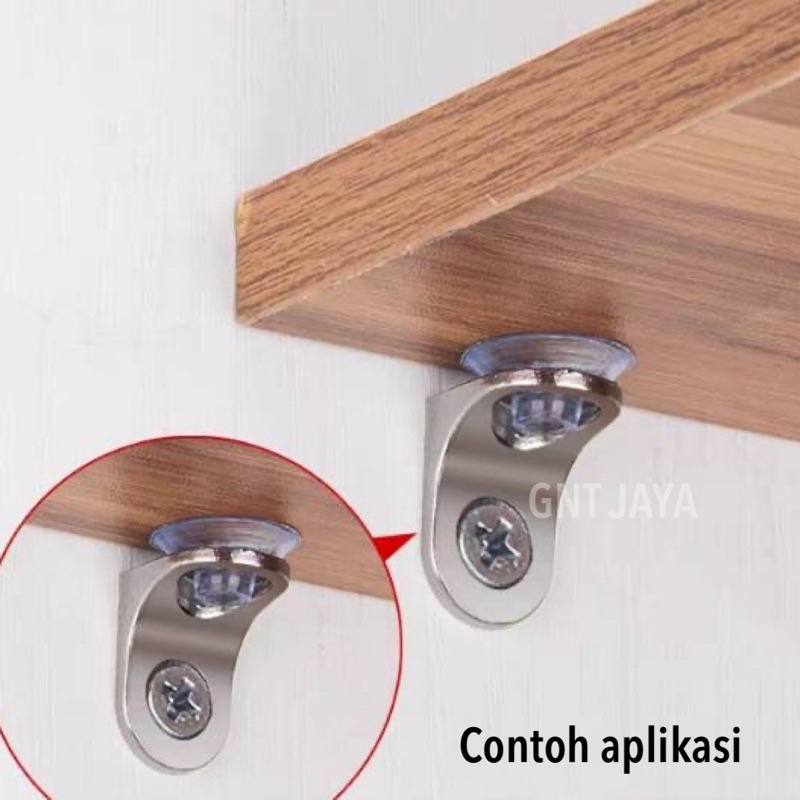 ambalan L BESAR TEBAL HF-04 siku penyangga rak kaca lemari dudukan tatakan sudut furniture fitting t