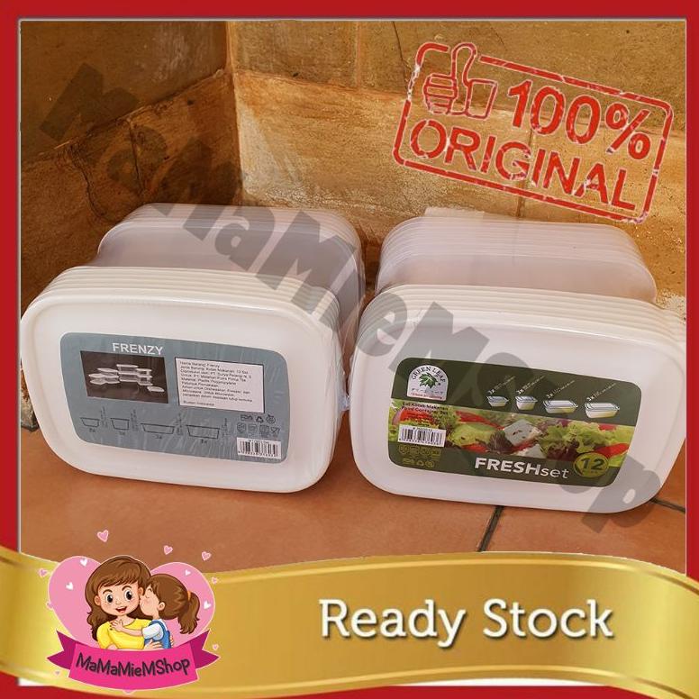 GREEN LEAF FRESH SET/FRENZY FOOD CONTAINER SET ISI 12 PCS PUTIH TERLARISS...,,,,,