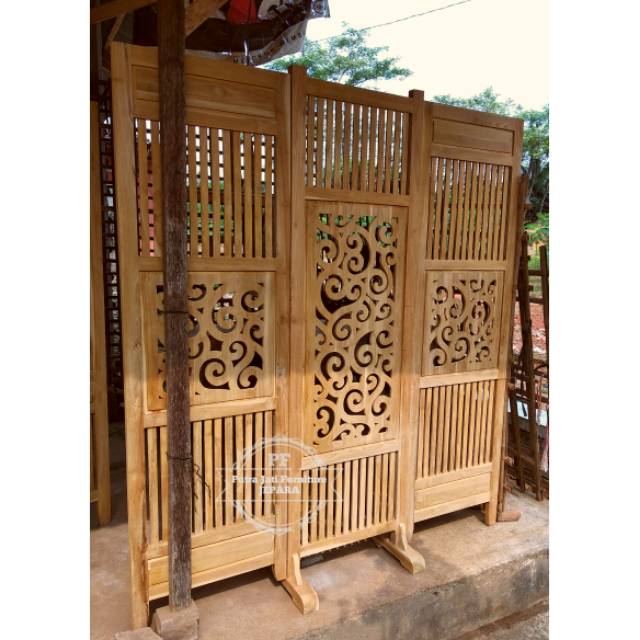 Sketsel Kayu Jati, Sketsel Penyekat Ruangan Ukir, Sketsel Pemisah Ruang Tamu Simpel