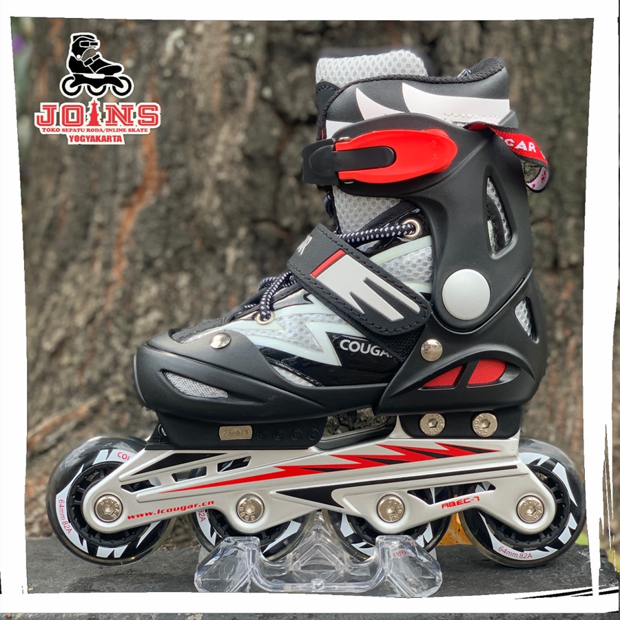 Sepatu Roda Anak Inlineskate Anak Pemula Cougar Mzs835L Black Grey