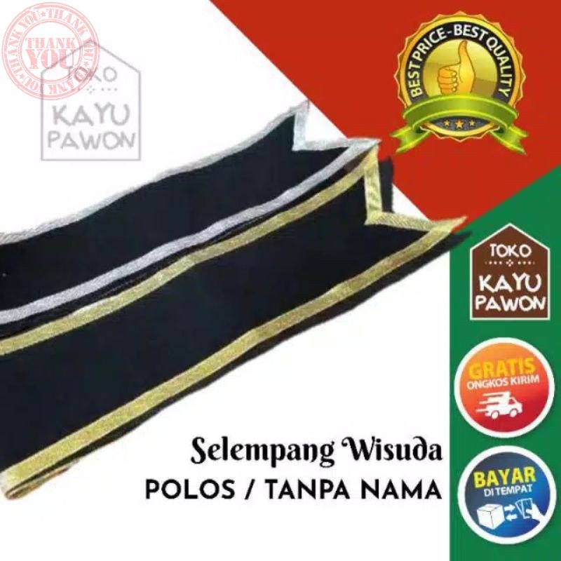 SELEMPANG WISUDA BLUDRU BALDU POLOS | TANPA NAMA - selempang wisuda bordir bludru polos - selempang 