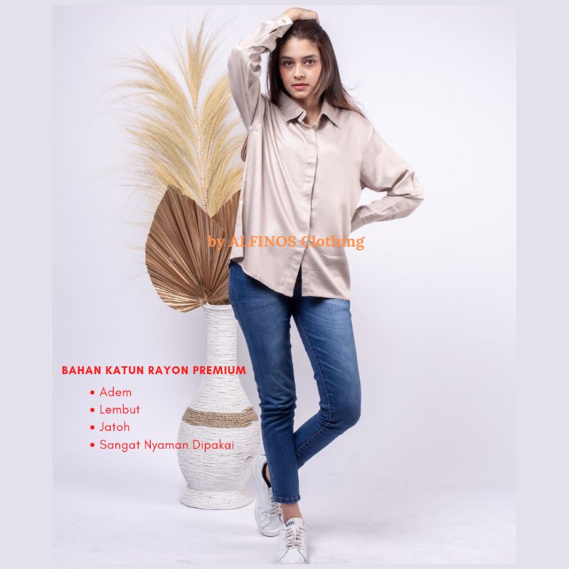 Kemeja Putih Polos | Kemeja Putih Polos Wanita | Baju Kemeja Putih Wanita | Kemeja Putih Cewek