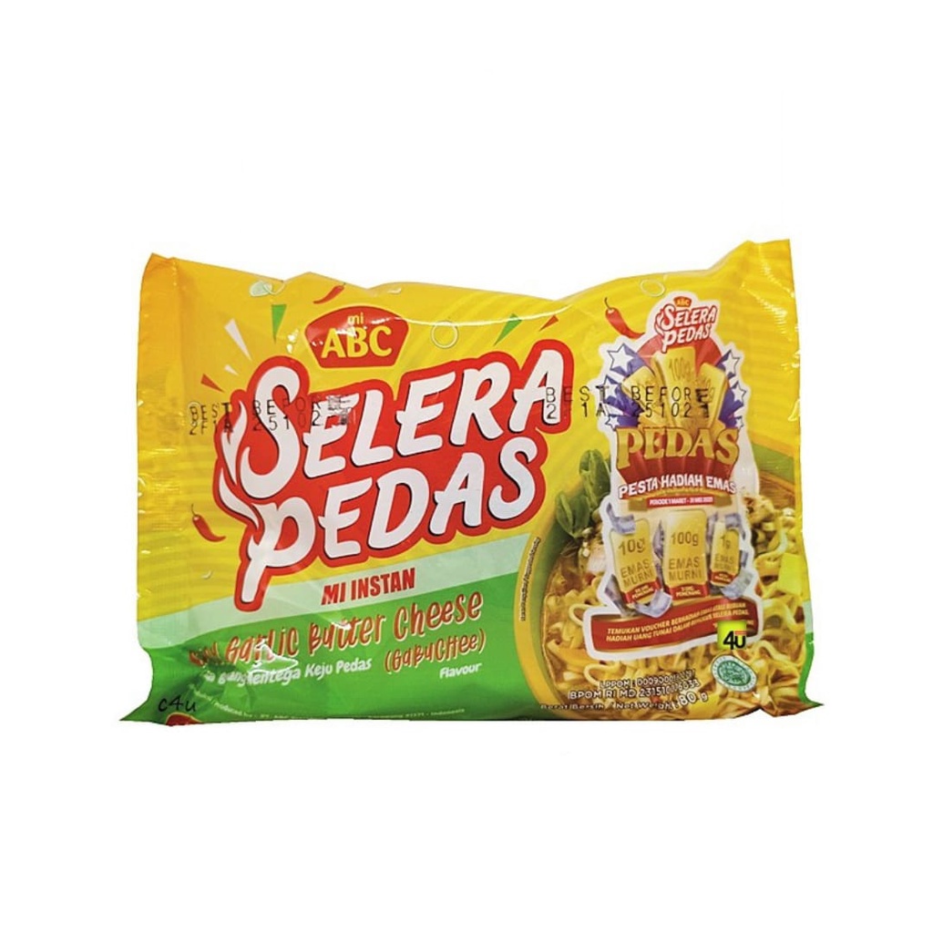 

ABC Selera Pedas Mie instan Spicy Garlic Butter - Netto 80gr