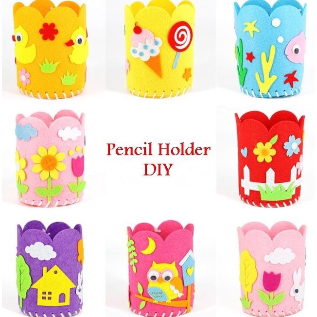 

Mainan Tempat Pensil Flanel DIY PENCIL HOLDER Prakarya Anak 8 MODEL
