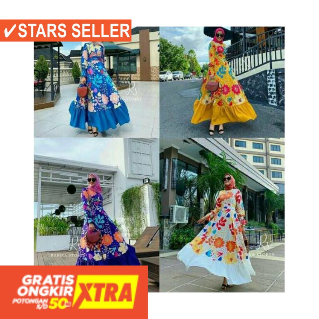 BAJU MUSLIM TERKINI TERBARU WANITA MURAH CEWE ASLI / Ciara dress by rafika stores