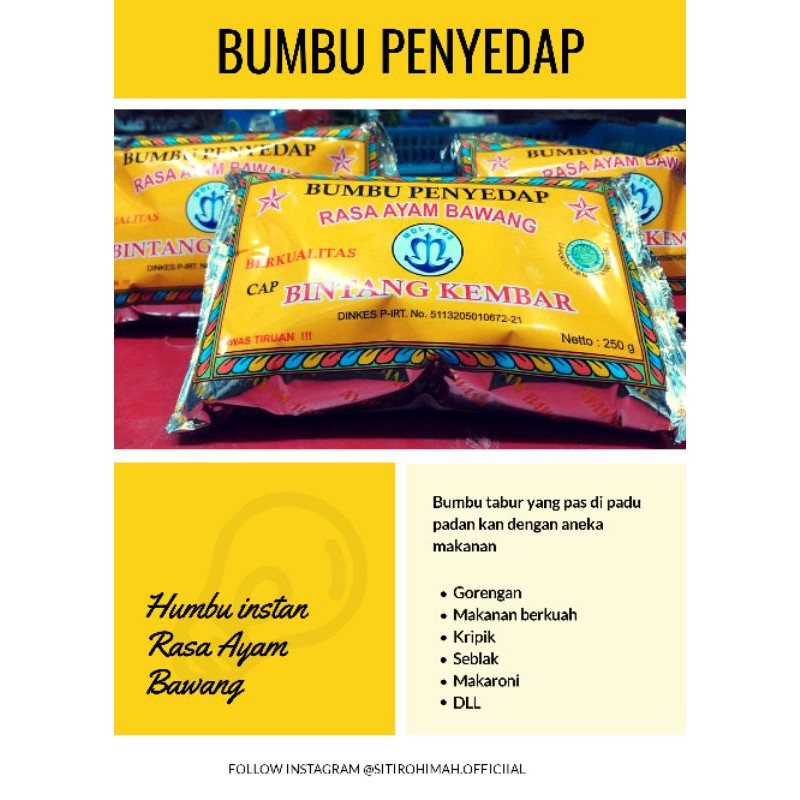 

BUMBU PENYEDAP (SERBAGUNA)