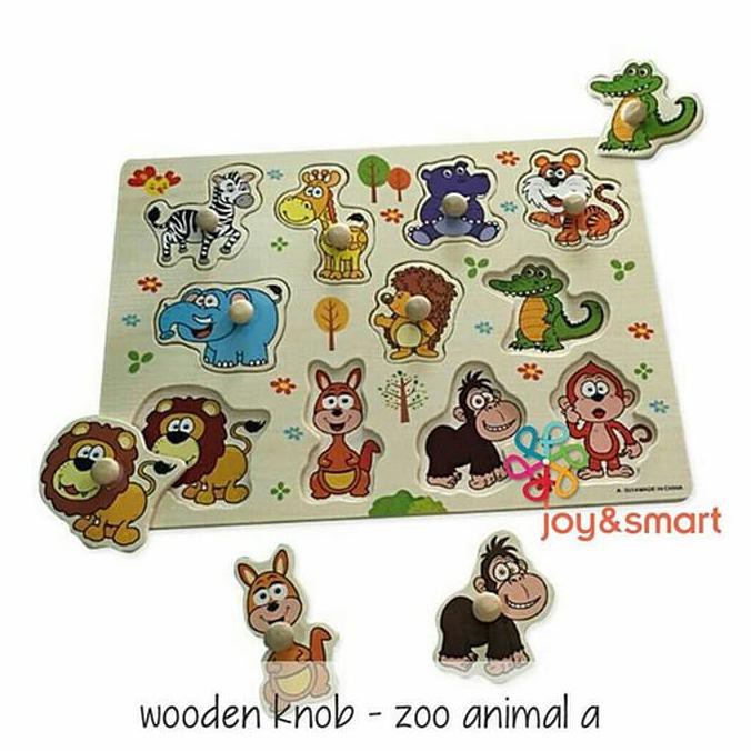 

14.84Ftgrdujh- Puzzle Kayu | Tema Zoo Animals 1 | Mainan Edukasi | Puzzle Binatang -Toko-Boneka.