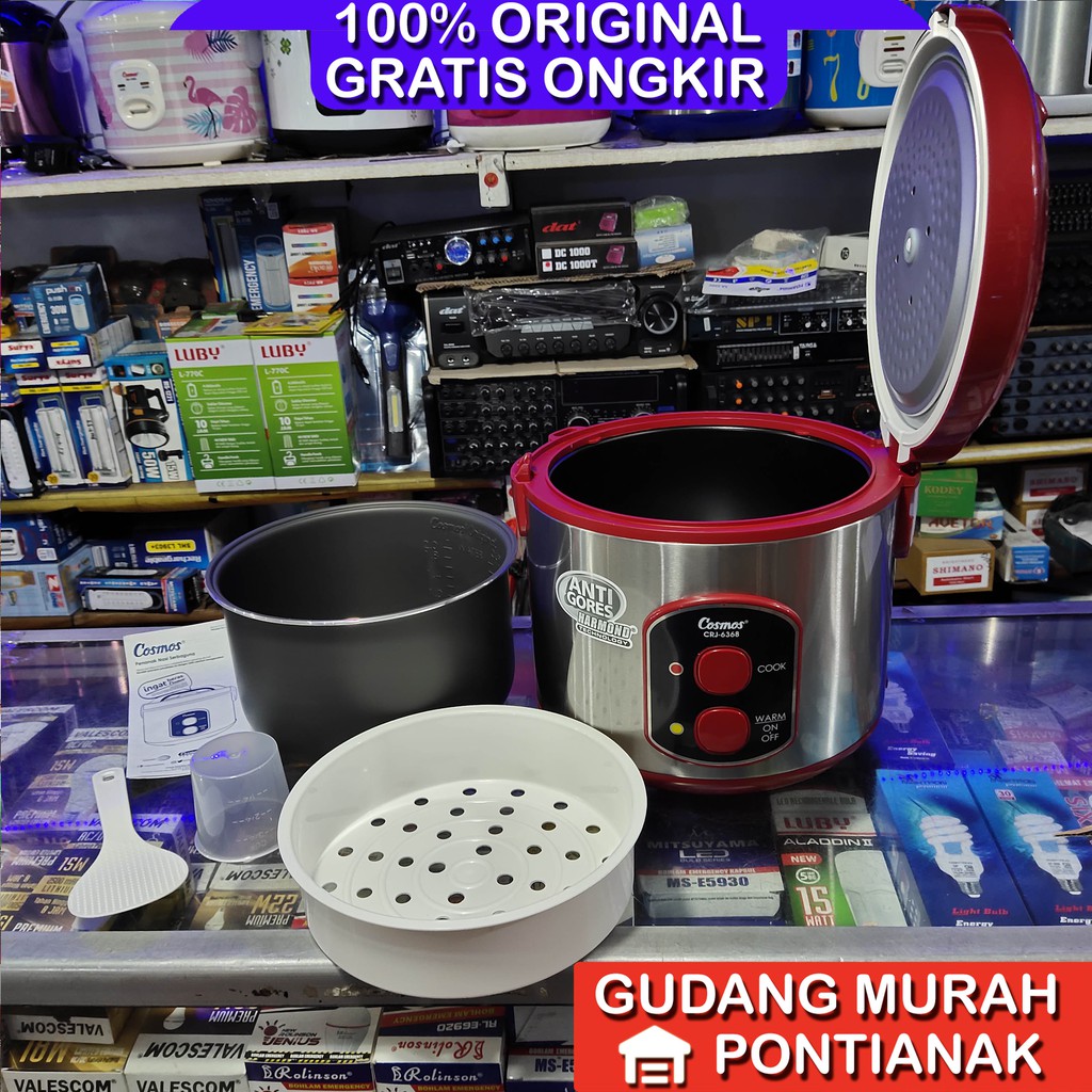 Ricecooker Cosmos Antigores 2liter CRJ 6368 On off harmond magicom mejikom penanak nasi