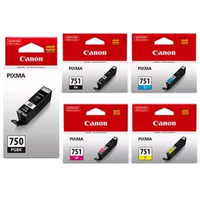 Tinta Cartridge Original Canon PGBK 750 + 751 Colour ip7270/ip8770/Varian