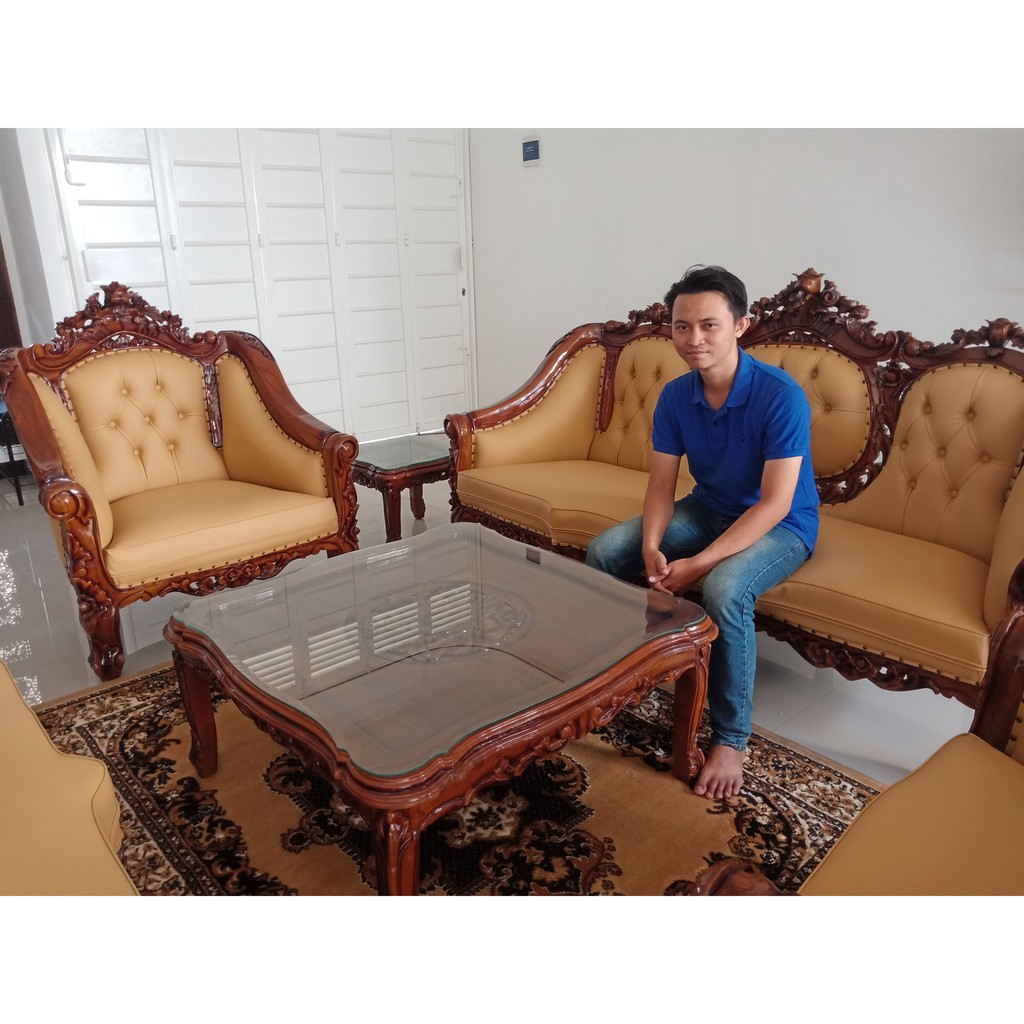 Kursi tamu sofa ganesha kayu jati 3211