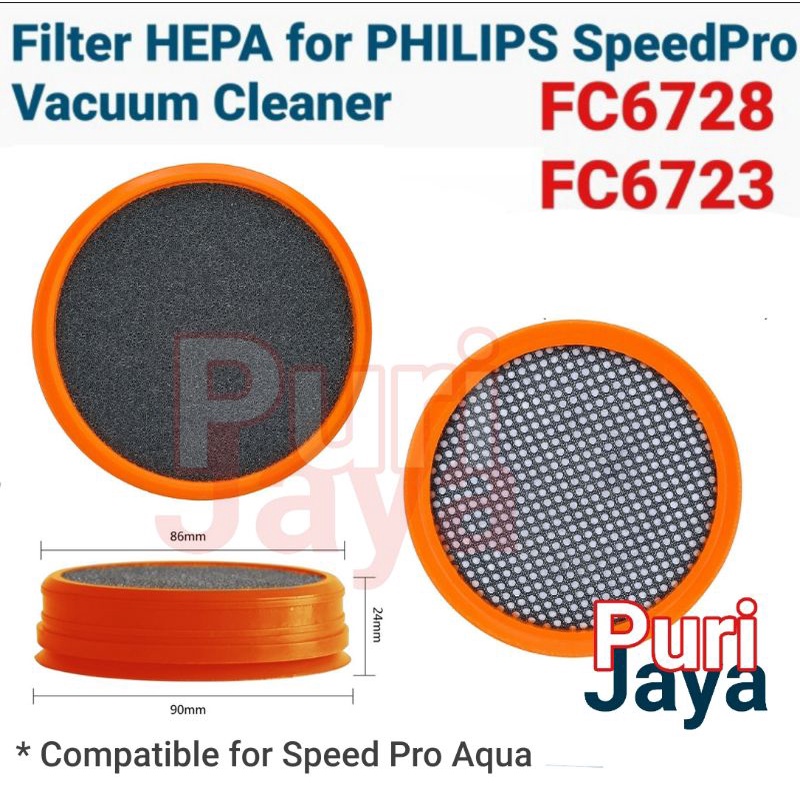 Filter Philips FC6723 FC6728 FC6723/01 FC6728/01 Vacuum Cleaner Hepa Saringan Debu FC8009/81 Compatible Original