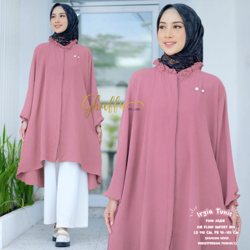 IRGIA TUNIC BY GHAFFA THE LABEL // TUNIK MUSLIMAH // Jumbo wanita polos airflow