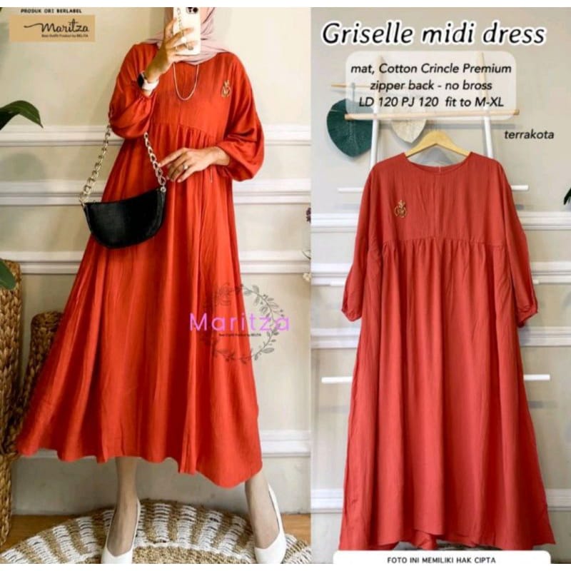 Griselle Midi Dres Maritza / MIDI dress Rayon Crinkle