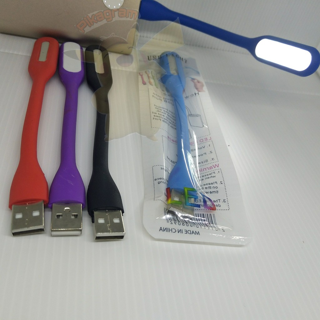 lampu sikat usb led stick cahaya putih pack plastik emergency flexible light baca portable xiaomi