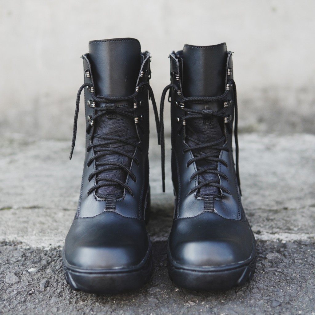 BISA COD !!! SEPATU PRIA BOOTS SAFETY BLACK FORCE HAWK SEPATU TINGGI ZIPPER