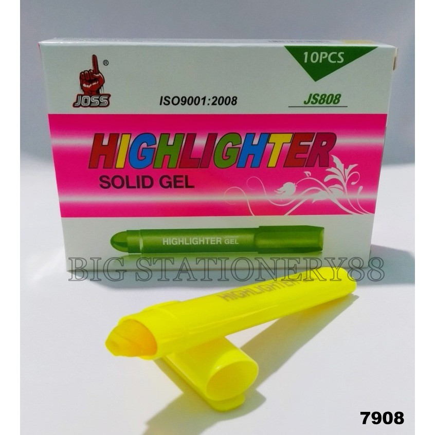 STABILO HIGHLIGHTER SOLID JOSS GEL JS-808 WARNA KUNING (1X10)