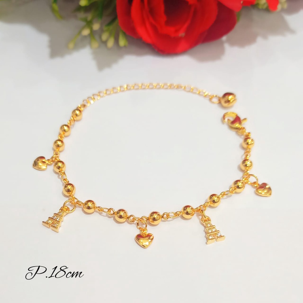 Gelang Wanita Rantai Jurai Permata zirocn Anti Karat