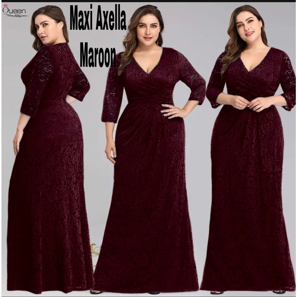 Maxi axella / Dress jumbo wanita Ld120cm / LONGDRESS brukat pesta / Dress Wanita / Dress Party / Dress Korea / Dress Murah / sexy dress korean style