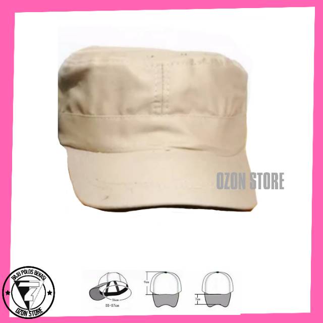 Topi Komando Polos Militer Army Murah Cream - Coklat