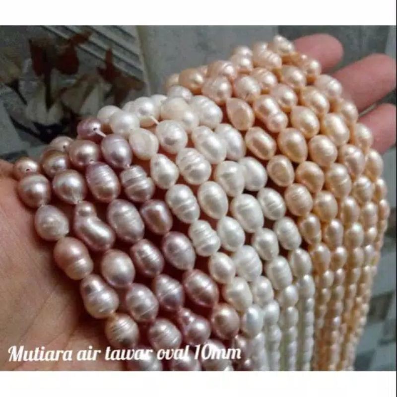 Mutiara Air Tawar Oval 10mm